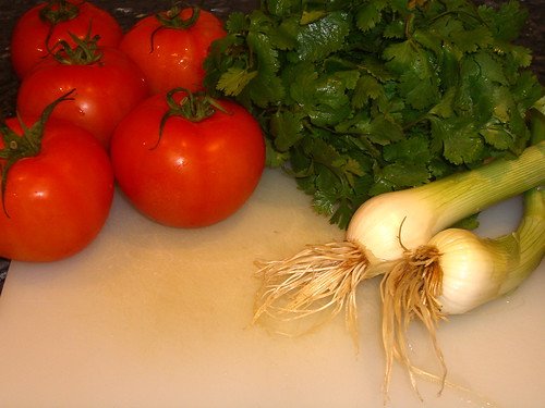 Tomatoes, Cilantro, Onions