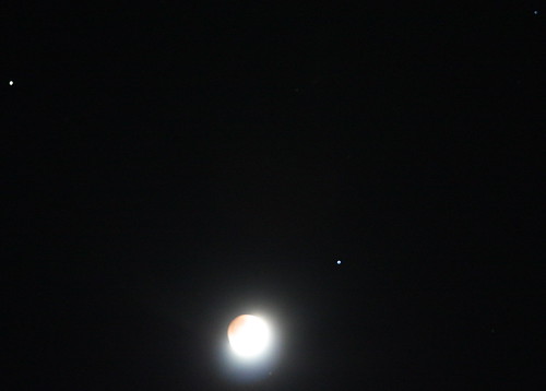 Moon and two stars