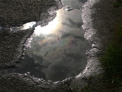 Puddle shows spectrum in clouds