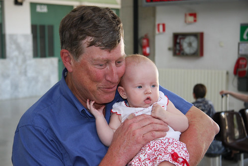 Saying goodbye to Grandpa at the bus station