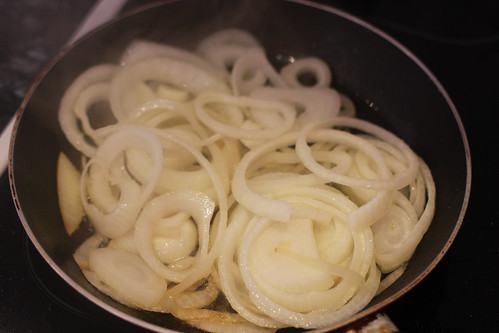 Frying onions