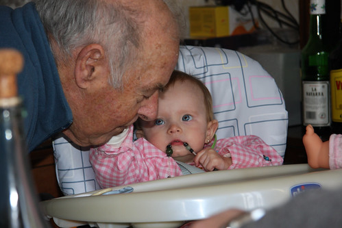 Caressing Great-Grandpa