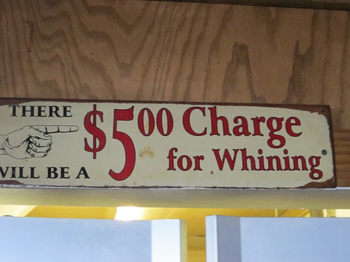 $5.00 charge for whining