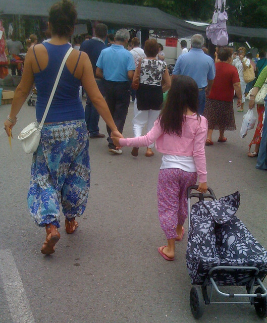 Mother and Daughter in Aladdin Pants