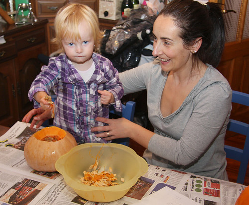 Cleaning Pumpkin Innards