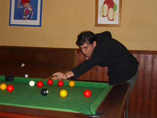 Margot plays pool in Anstruther