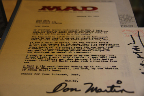 Letter from Don Martin to MAD Magazine