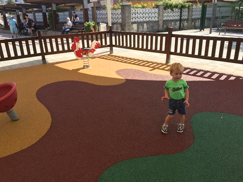 Ian tries out new playground