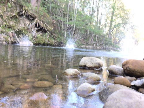 Slow shutter tricks with river rock splashes